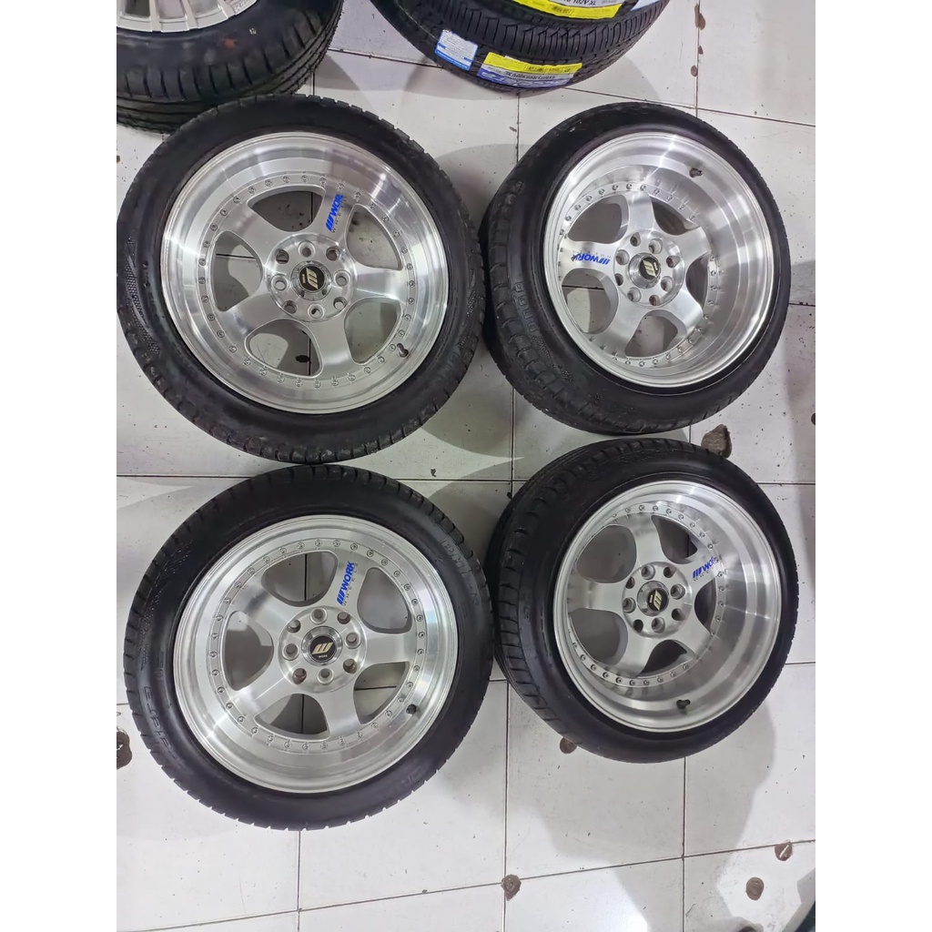 Velg Mobil Bekas Seken Ring 16 Baut 4 WORK MEISTER R16X7-8,5 8X100-114,3 BAN 195 50 R16