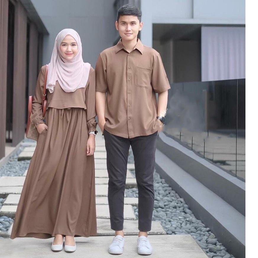 BISA COD ✔️Nino Couple Gamis Dan Kemeja Fashion Muslim Wanita BJ|KD4