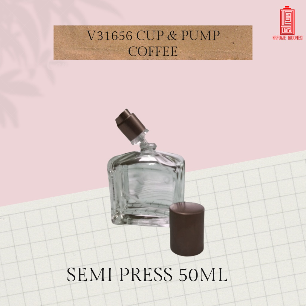 Botol Parfum V31656 Cup & Pump Coffee | Semi Press Spray 50Ml - PERDUS