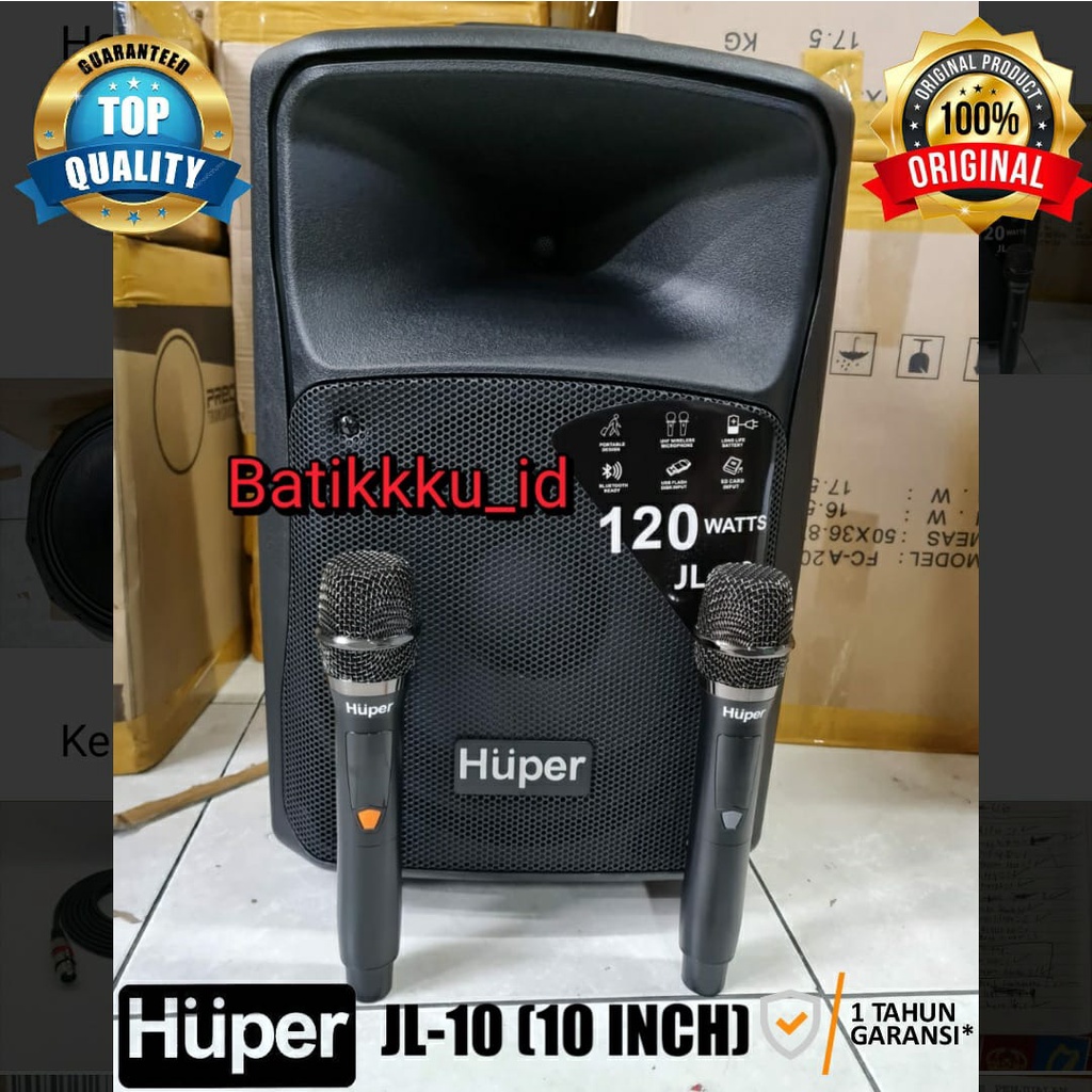 Jual Speaker Portable HUPER JL 10 JL10 ORIGINAL 10 INCH Bluetooth + 2 ...