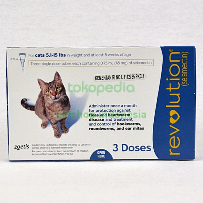 OBAT KUTU REVOLUTION CAT ADULT BLUE (DEWASA) PER TUBE