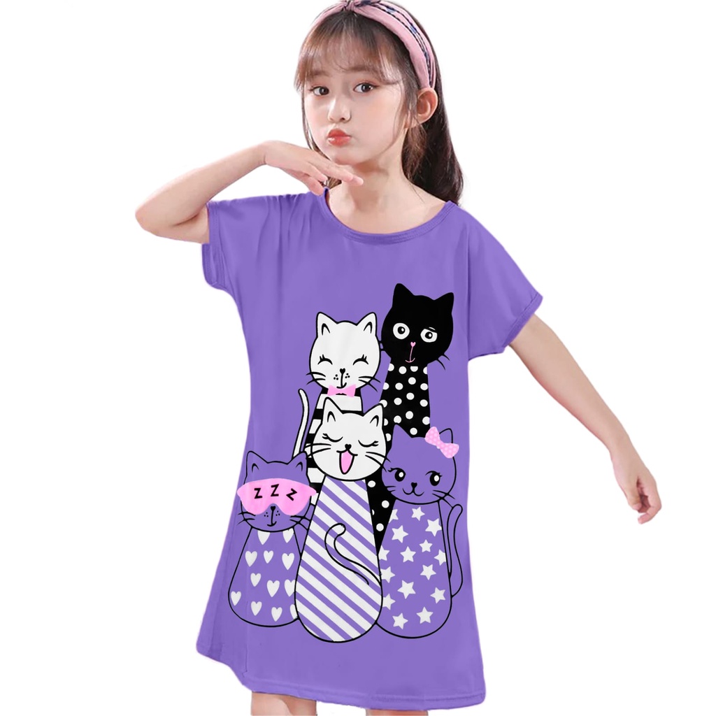 DASTER Anak Motif Kucing 2-12 Tahun