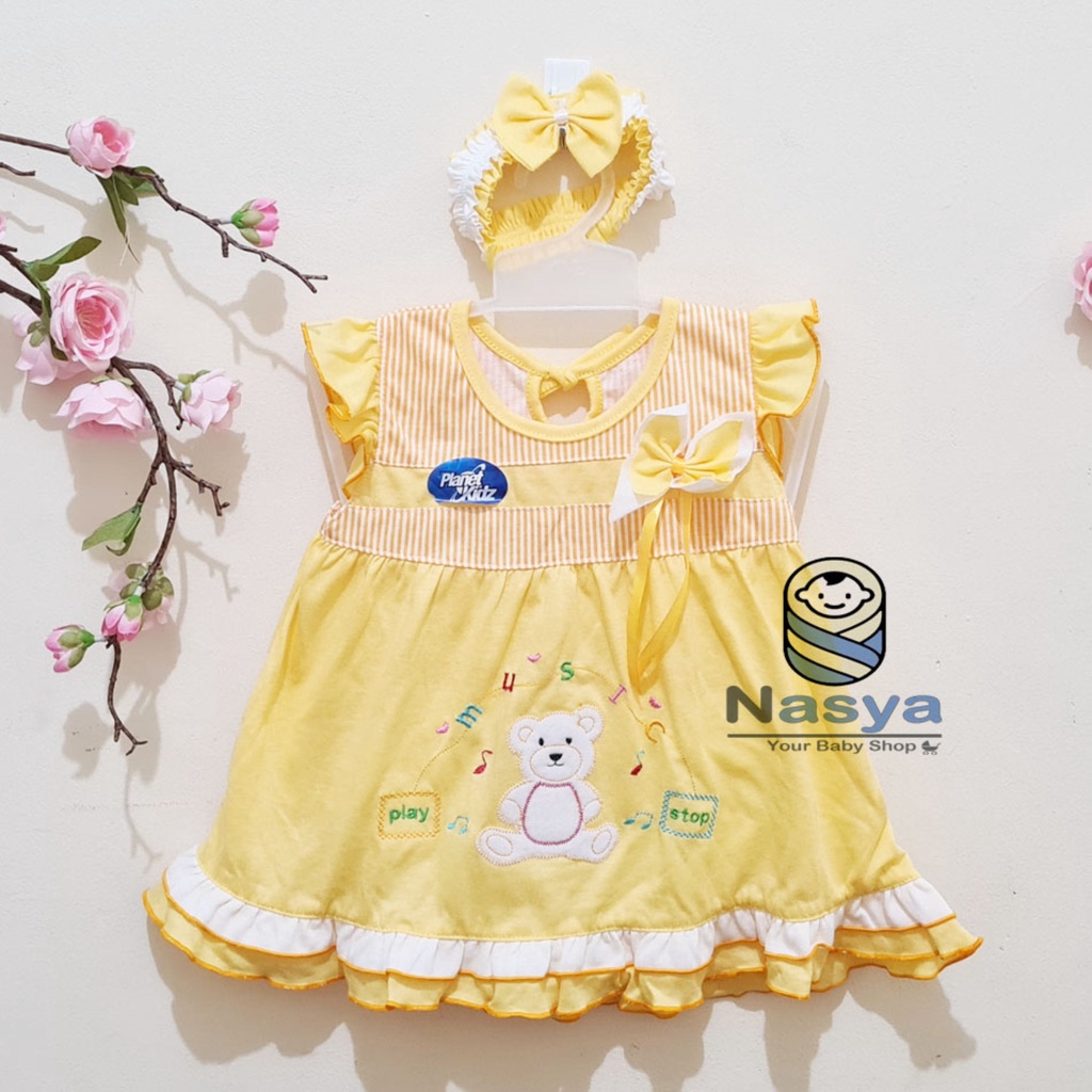 [P-050] Dress Bayi 0-6 Bulan Bahan Kaos - Planet Kids (Planet Kid)