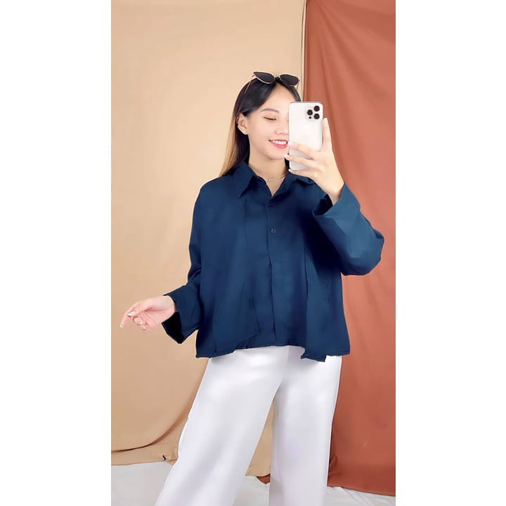 KALU CROP OVERSIZE SHIRT XXL // KEMEJA ATASAN WANITA TRENDY