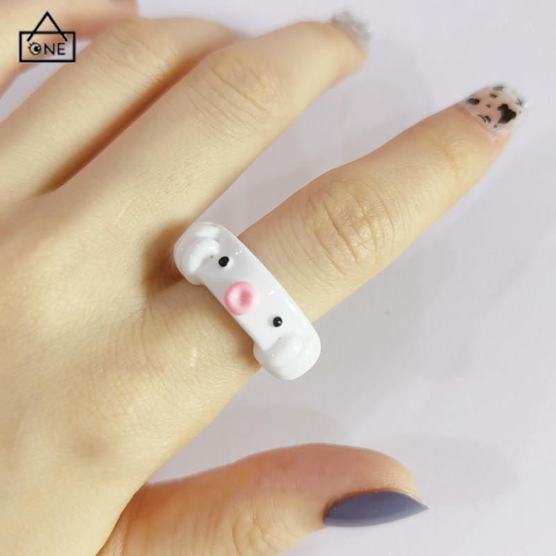 COD❤️Cincin Resin Gurita Warna Permen Kartun Temperamen Sederhana Kreatif Wanita-A.one