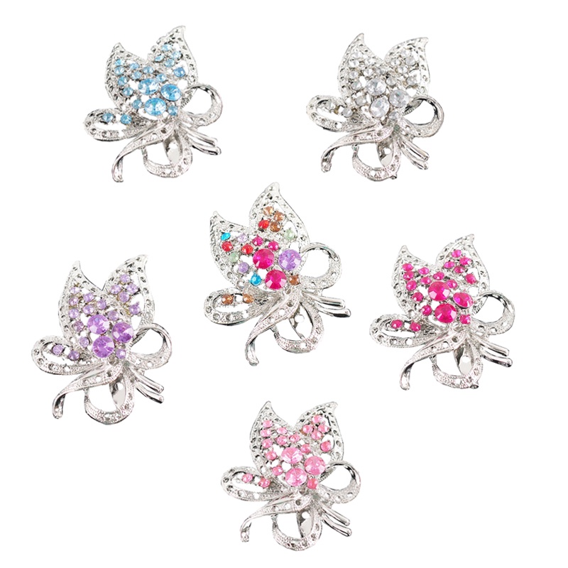 Bros Jilbab Hijab Kepala Kerudung Kebaya Bunga B-114 Brooch Flower Crystal Cantik