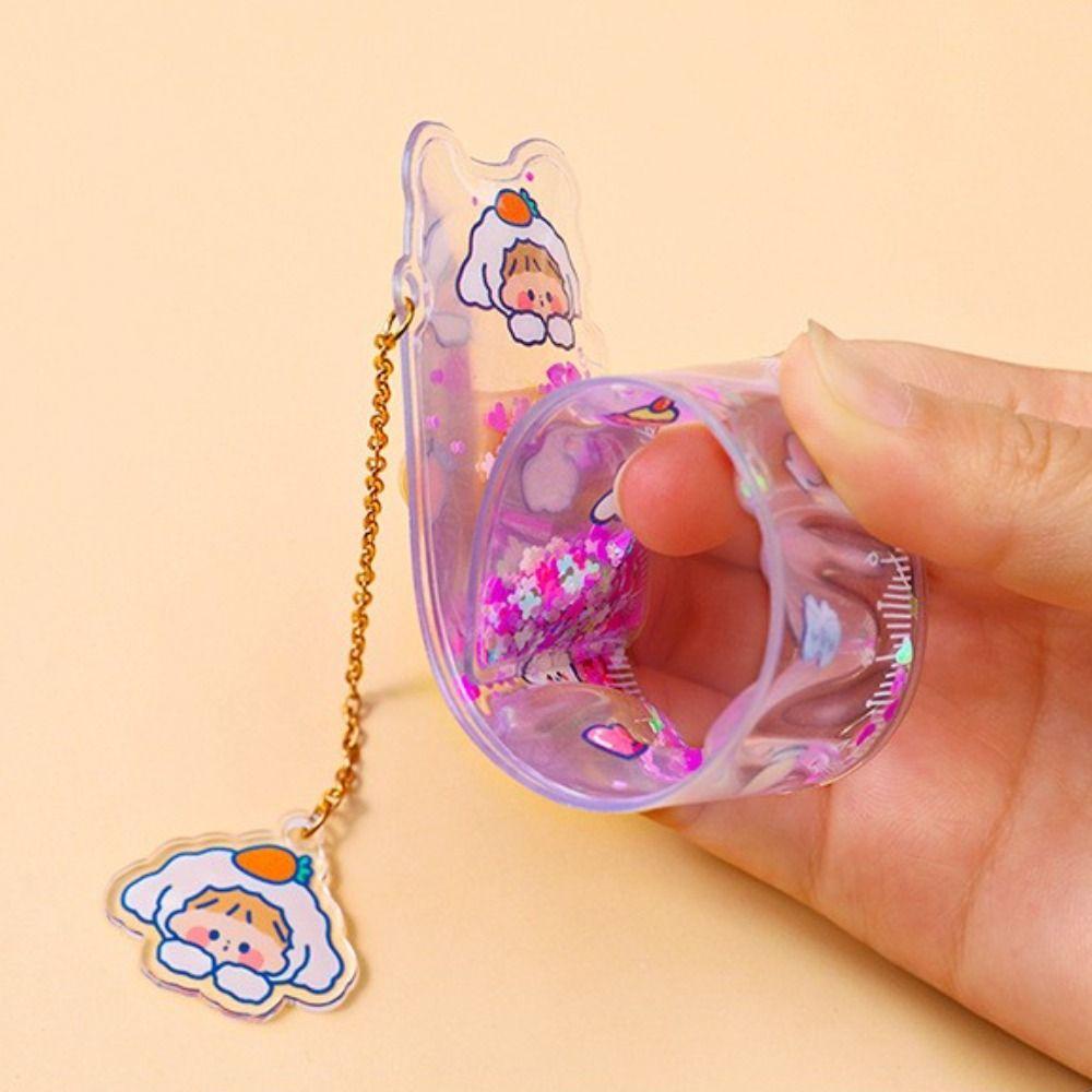 MXBEAUTY Quicksand Bookmark Ruler Kawaii INS Alat Tulis Siswa Kantor Bear Divideding Ruler