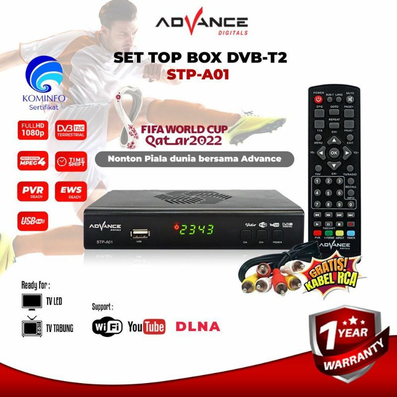 STB set top box dvbt2 Matrix apple merah hd siaran antena tv digital