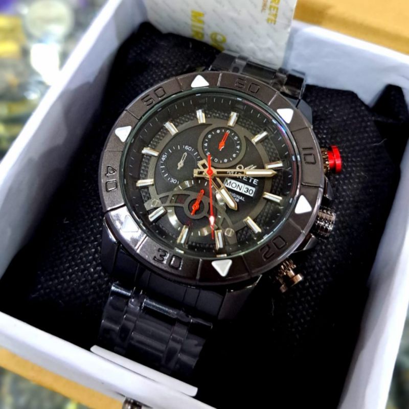 Jam Tangan Pria Mirete Import Analog Terbaru Tahan Air_Tanggal Hari Aktif Free Box Exclusive_Jam Tangan Pria Lagi Viral 2022 Rantai Stainliss_Jam Tangan Pria Terlaris Dan Elegan Mewah Sporty Cod