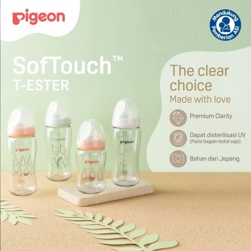 Pigeon T Ester Feeding Bottle / Pigeon Wideneck Pigeon- Soft Touch T-Ester 200ml 300ml / Pigeon T Ester