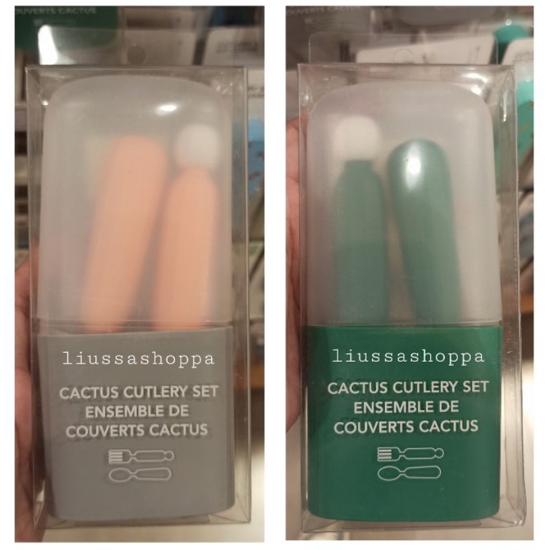 Alat Makan Miniso - Cactus Cutlery Set