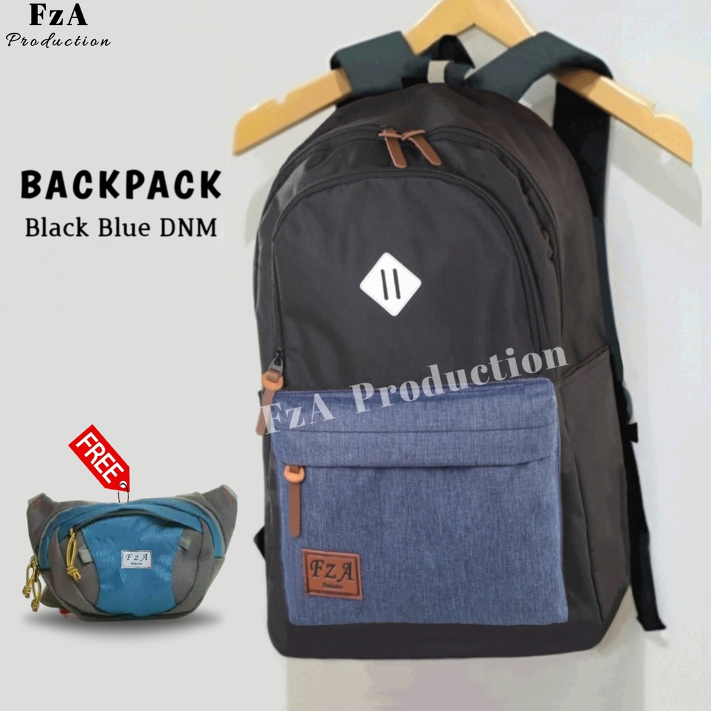 Big Promo..Tas Ransel Distro Casual Pria Wanita Tas Ransel Laptop Premium FREE Tas Waist Bag Trendy