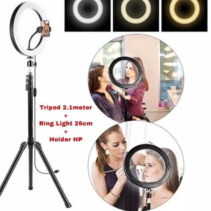 Diskon Ring Light Tripod / Ring Light / Ring Light Besar / Ring Light Murah / Ring Light 26cm Tripod