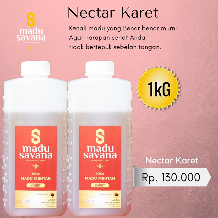 

Madu SAVANA Asli Murni 1kg Nektar Bunga karet 100% Pure Raw Honey Alami karet honey