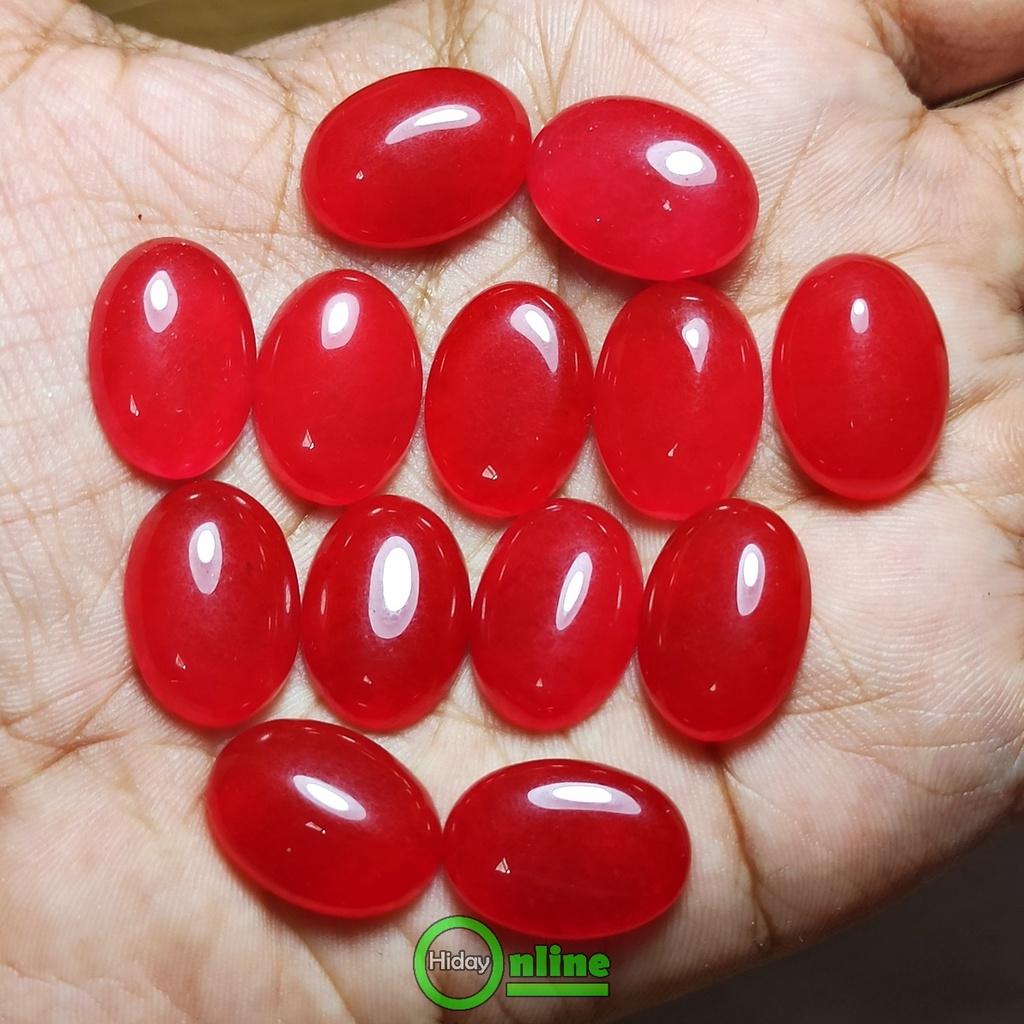 BATU AKIK NATURAL GIOK MERAH QUARTZ OVAL