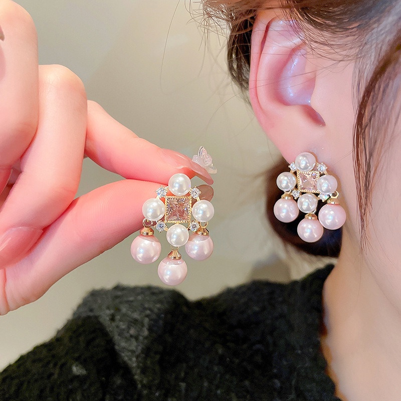 Elegan Unik Retro Mutiara Rumbai Korea Segar Fashion Anting Temperamen Manis