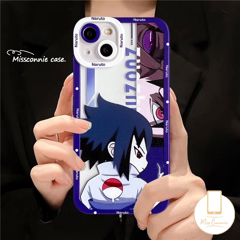 Kartun Animel NARUTO Case Kompatibel Untuk iPhone 7Plus 8Plus 11 14 13 12 Pro Max XR X XS Max 6 6s 8 7 Plus SE 2020 Sasuke Lucu Dan Shikamaru Shockproof Angel Eyes Soft TPU Cover