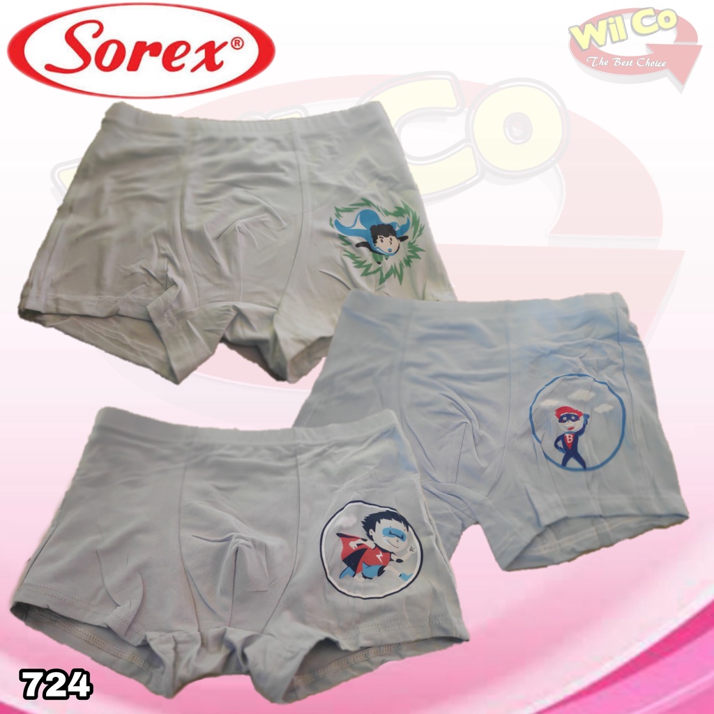 K724 - (Harga 1Pcs) CELANA DALAM ANAK COWOK [BOXER] PAKAIAN DALAM ANAK SOREX SIZE S - XL