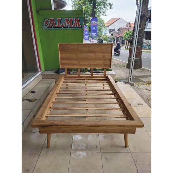 dipan 120x200 jati, tempat tidur anak kayu jati