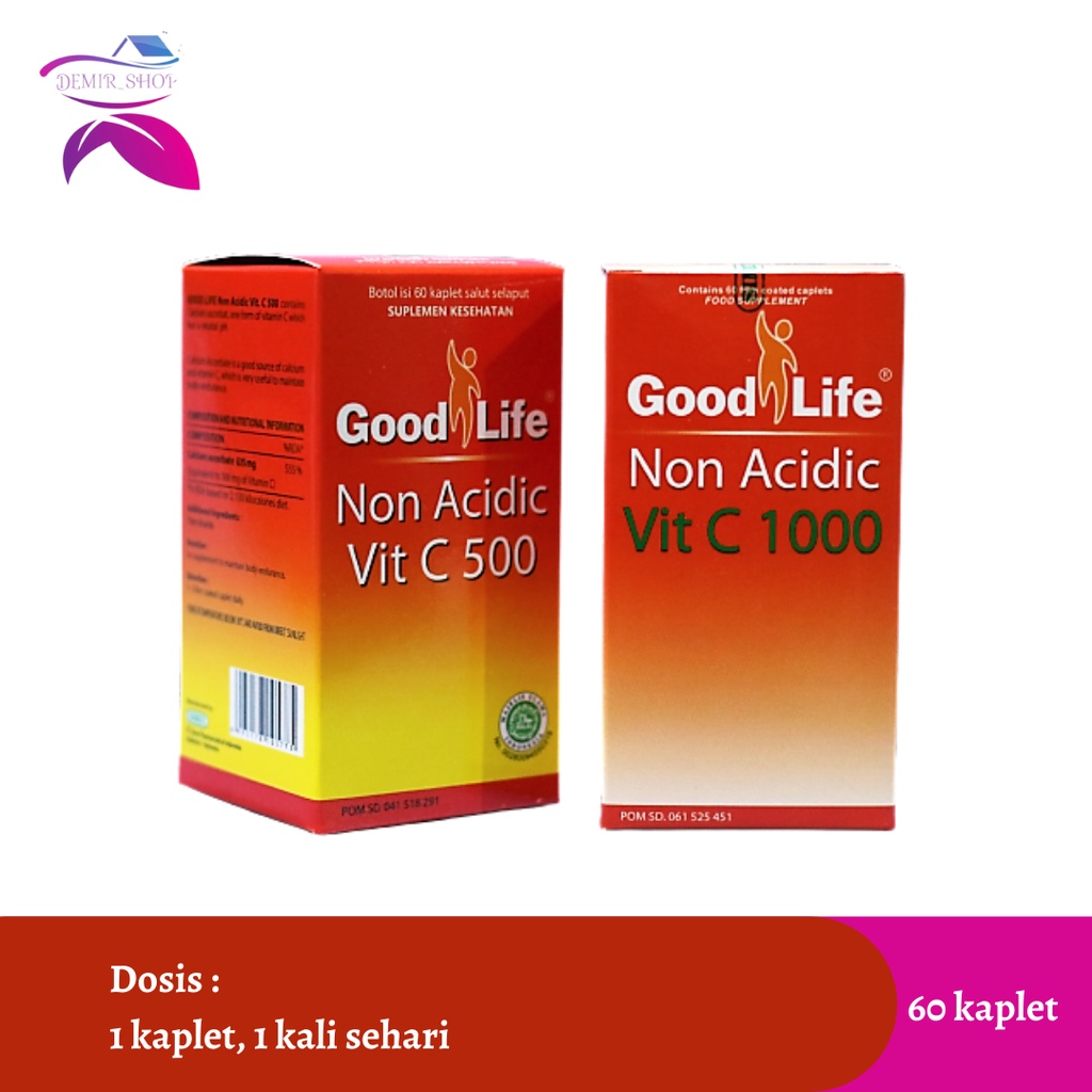 Vitamin C 500 mg &amp; 1000 mg Good Life / Non Acid / Aman Untuk Lambung