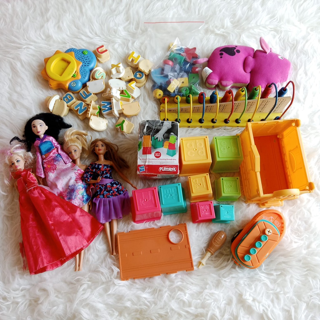 Mainan barbie leapfrig fridge phonic playskool block abacus kapal buku