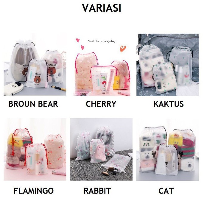 TRAVEL POUCH MOTIF LUCU ORGANIZER SERBAGUNA POUCH SERUT POUCH ANTI AIR MURAH