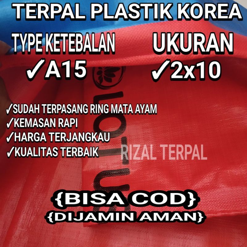 Terpal Plastik Korea Lembaran Ukuran 2x10 Type ketebalan A15 cap truk