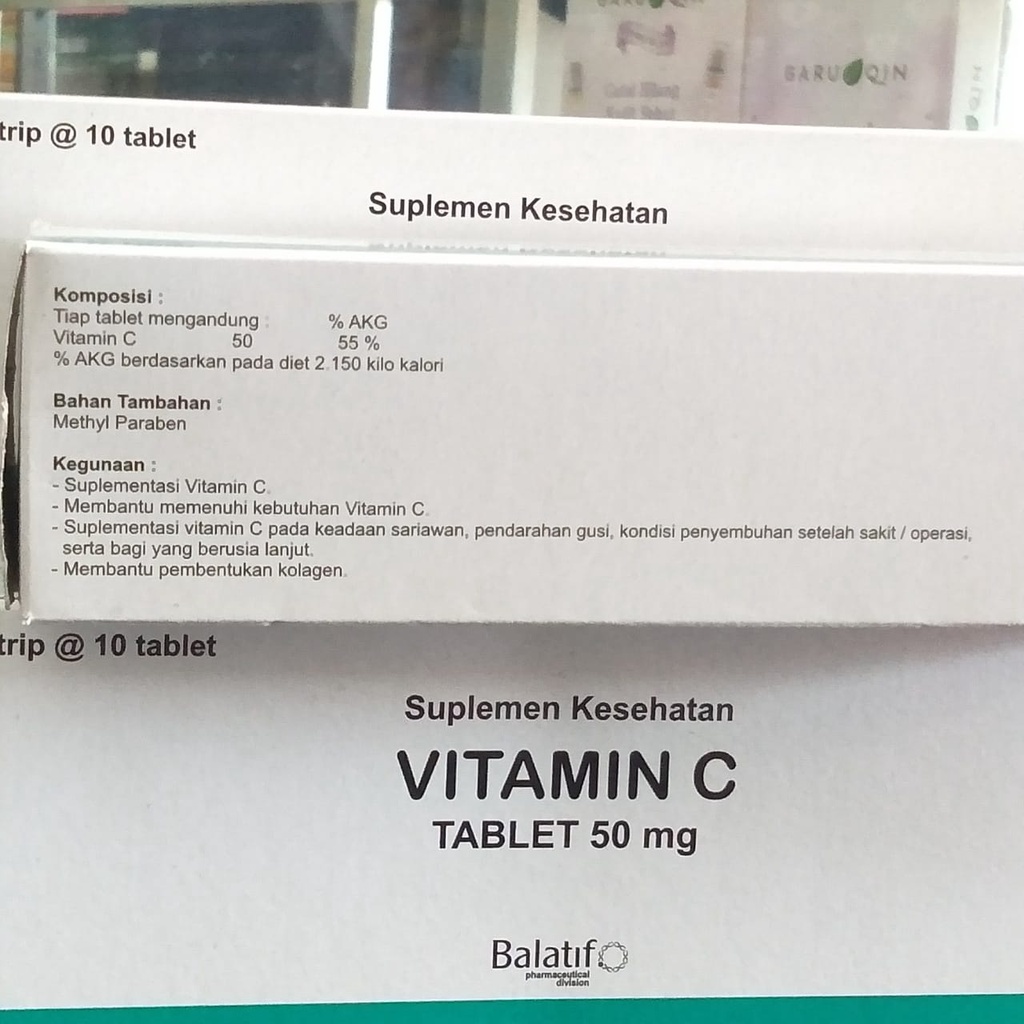 VITAMIN C 50 MG BALATIF 1BOX @ 10 STRIP vitamin c
