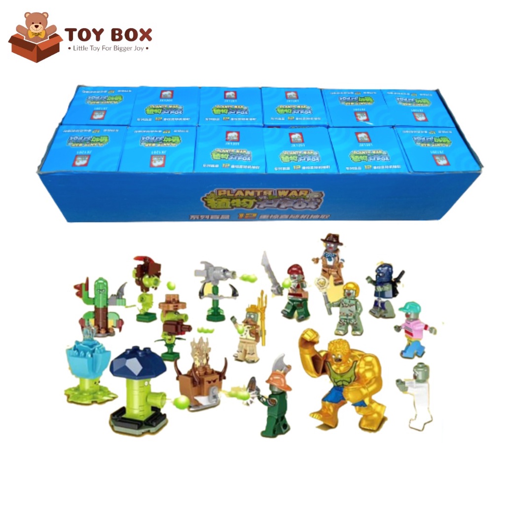 Mainan Pretend Play Lego Plat vs Zombie War Set 12 Box ( JX1202 ) Hadiah Anak Laki Laki Video Games 