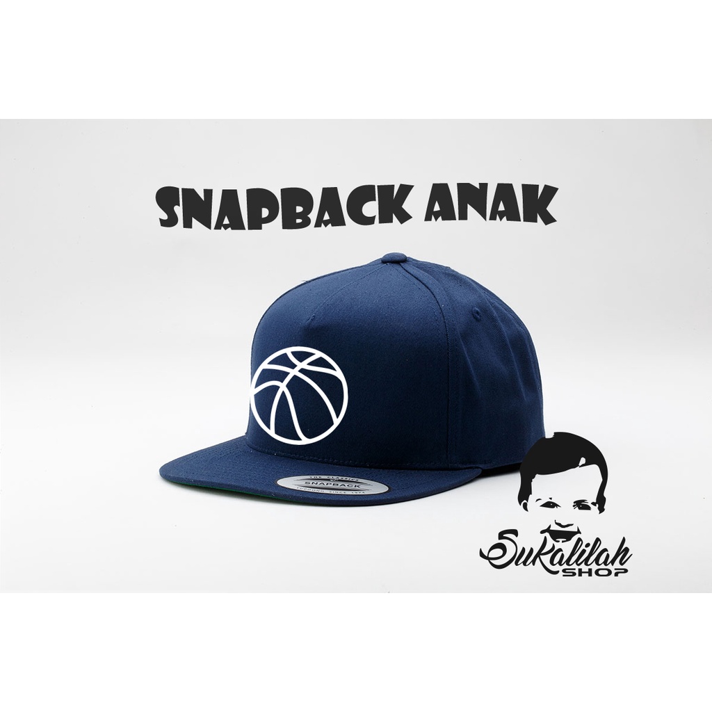 Topi snapback Anak unisex sport basketball ball
