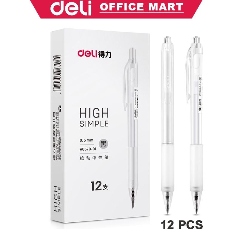 

DELI PULPEN GEL TINTA HITAM GEL INK PEN 0.5MM DAPAT DITARIK 12PCS ISI ULANG YANG DAPAT DIGANTI BALLPOINT GEL PEN TERLARISS...,,,,,