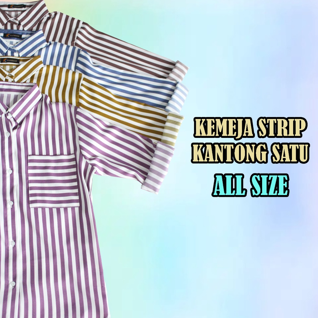 kemeja wanita - kemeja stripe/ /kemeja salur wanita/kemeja salur wanita lengan panjang - kemeja kerj