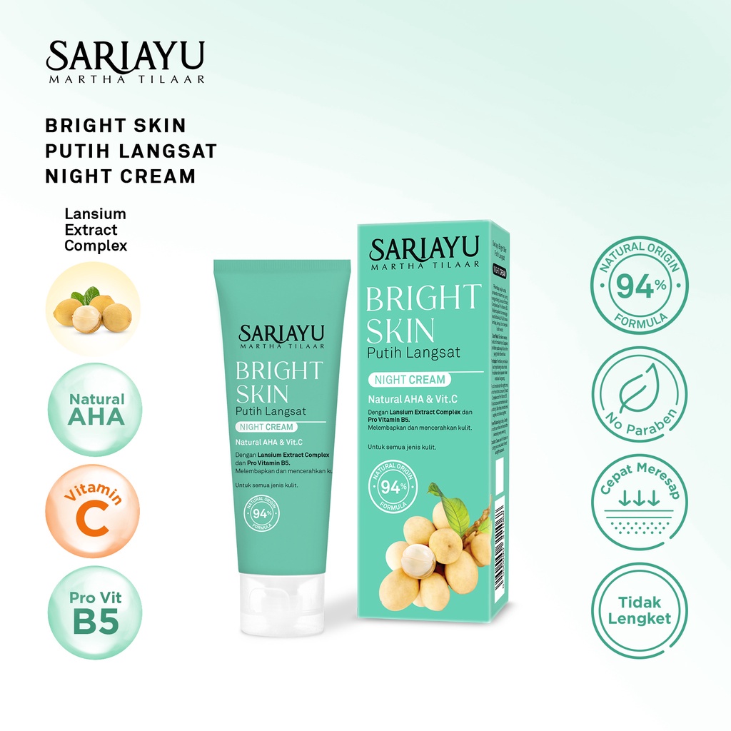 Sariayu Bright Skin Putih Langsat Night Cream - 20ml