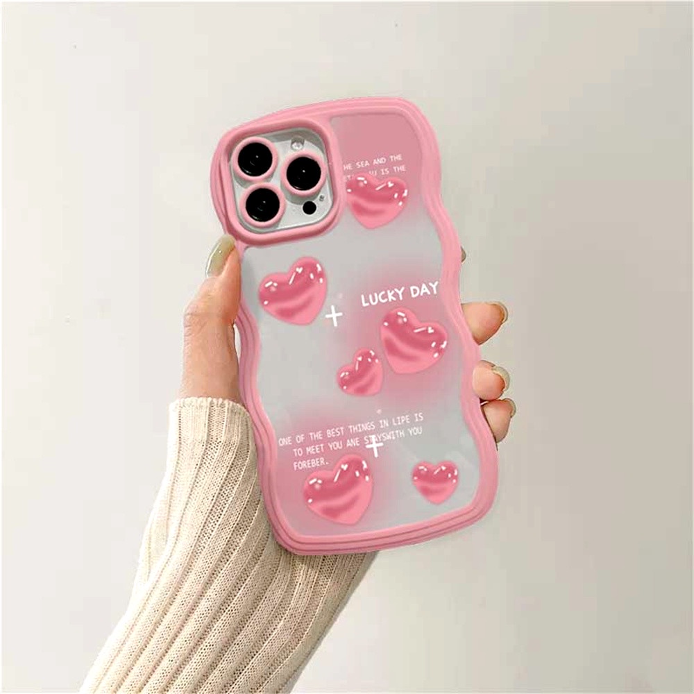 Casing TPU Motif Hati Gelombang Case Realme 10 C33 C30 C31 C35 C21Y C25Y Realme C11 C25 C17 C15 C12 C3 C2 Realme 8i 7i 5 5i 6i 7 Pro Motif Tulip Dan Tepi