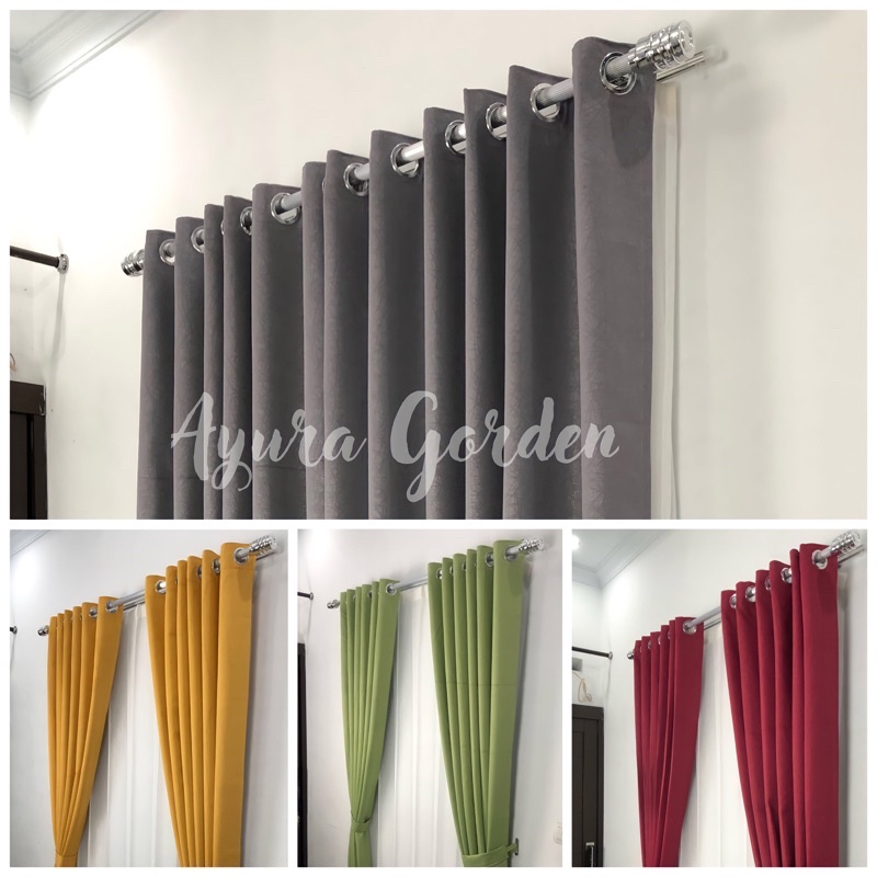 Gorden Blackout polos safron/gorden Blackout polos doff/gorden serat abstrak doff/gorden pintu jende