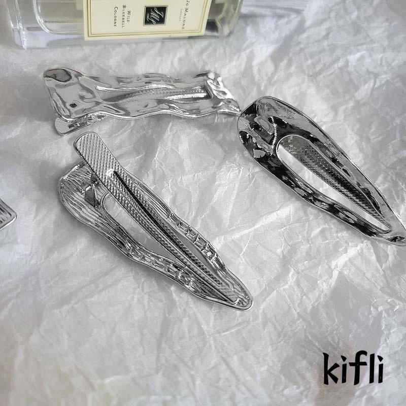 [KD]Metal Irregular Duckbill Clip Klip Logam Klip Samping Perempuan Sederhana Bergelombang Poni Jepit Rambut