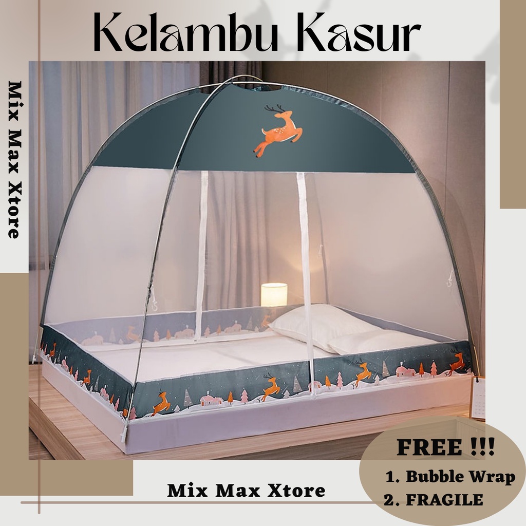 Kelambu Kasur Tempat Tidur 180x200cm Jaring Anti Nyamuk Chiffon Mosquito Net - Green