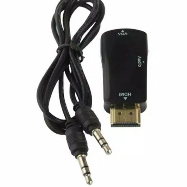 Pusat Untung Converter HDMI to VGA with Port Audio -Full HD 1080p ( HITAM)