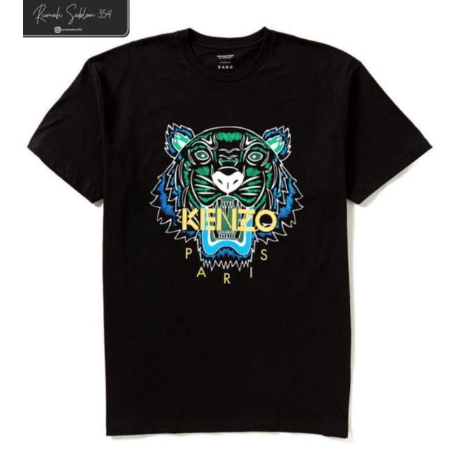 (R-X8X)(♫♪) kaos KENZO SIGNATURE TIGER / T SHIRT KENZO WANITA PRIA / baju MACAN / OVERSIZE / kaos bi