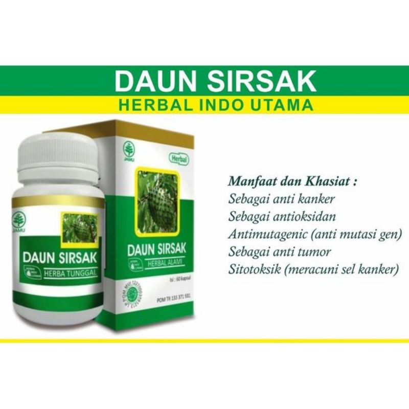 Kapsul Hiu Daun Sirsak 60 kpsl - Herbal Daun Sirsak