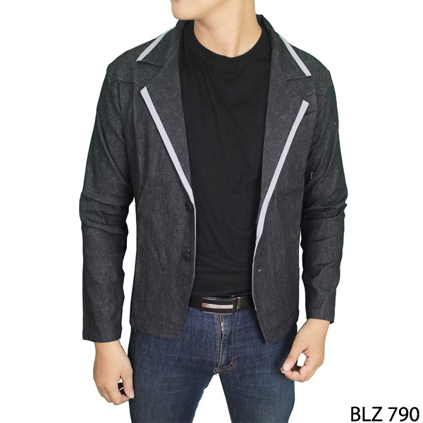 Mens Blazer Casual Stretch Hitam – BLZ 753