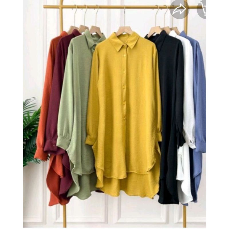 Sandrina Crienkle uragigiri Kemeja//Fashion Muslim Wanita