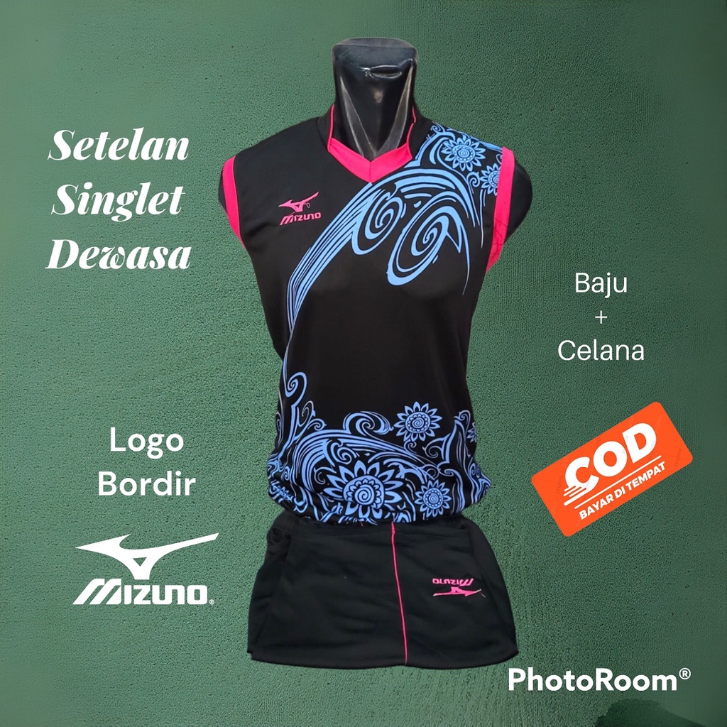 Baju setelan singlet dewasa kaos olahraga basket bulutangkis voli pria dan wanita