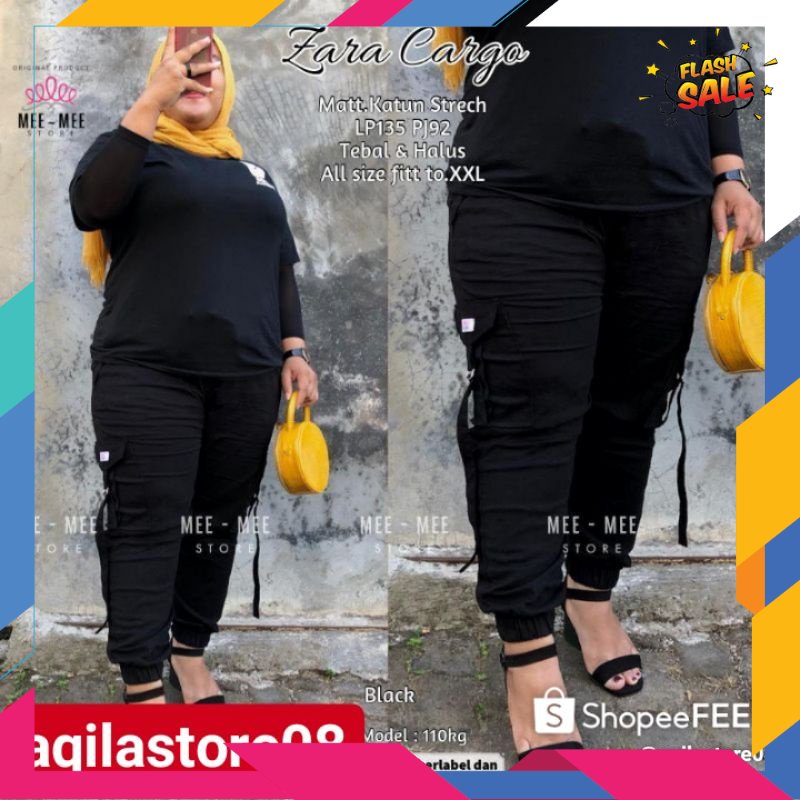 HITAM PUTIH MERAH BIRU HIJAU GOLD SILVER /CELANA CARGO | CELANA CARGO WANITA JOGER JUMBO