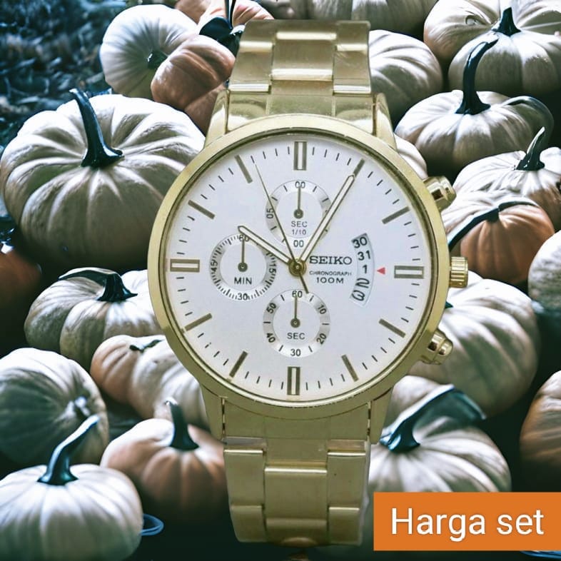 PROMO Jam Tangan  Rantai  Pria Besar Tanggal Aktif Free Bok termurah