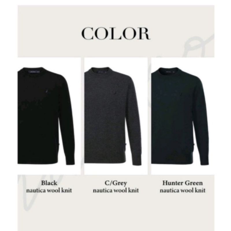 Nautica Sweater Merinos Bahan Wol