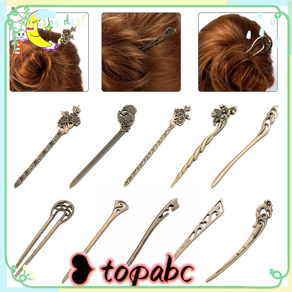 Top Vintage Hair Sticks Perawatan Rambut Fashion Aksesoris Rambut Styling Tools Hair Fork Bronze Jepit Rambut