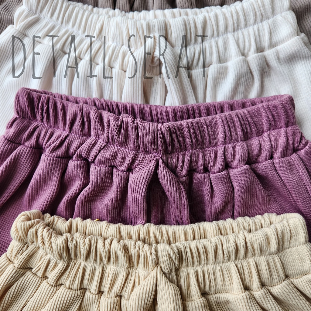 By Shindi - Celana Kulot Bahan Rib Knit Highwaist