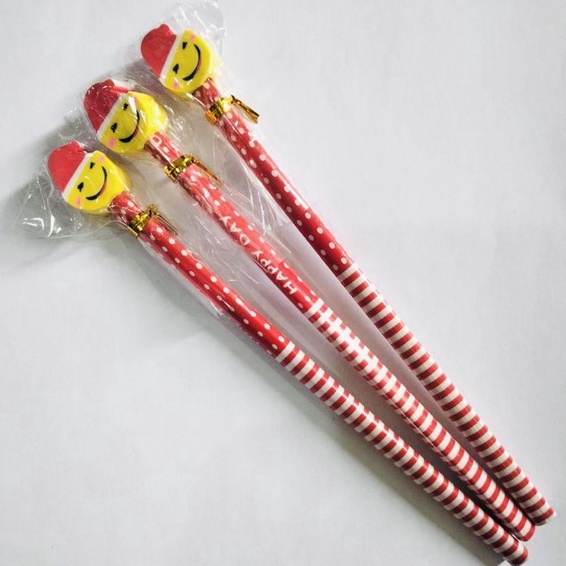 6 pcs Pensil Penghapus Merry Christmas Natal Natalan Santa Clause Sinterklas GMALL-ST0199