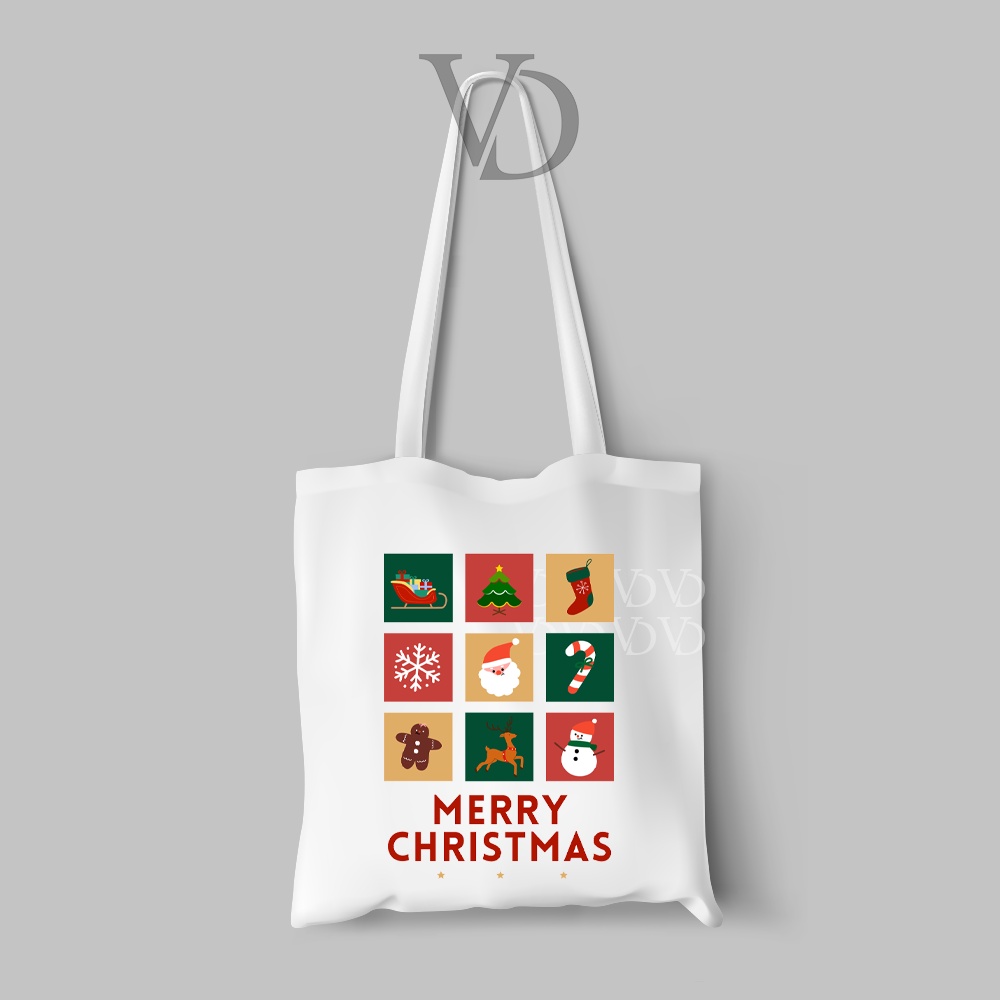 tote bag kanvas edisi natal / customize tas natal